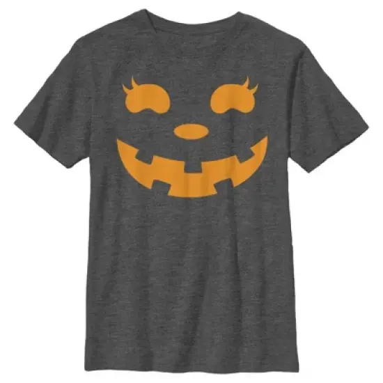 Boy's CHIN UP Halloween Jack o' Lantern Face T-Shirt image {4}