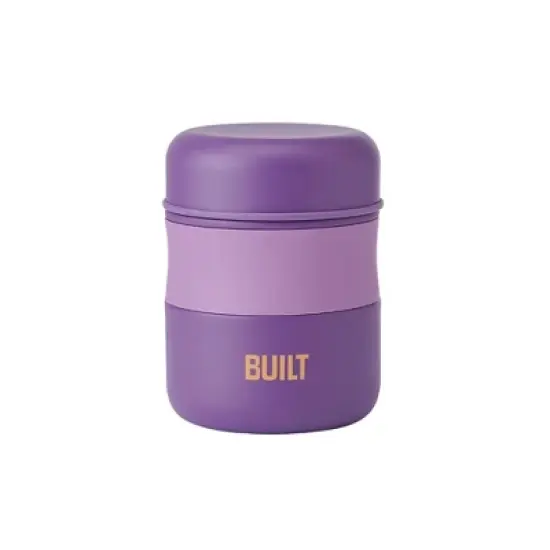BUILT 10oz Vacuum Insulated Food Jar - Leakproof Reusable Lunch Container with Silicone Grip - BPA-Free Stainless Steel (Purple) image {5}