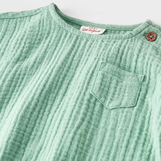 Baby Boys' 2pc Pocket Gauze Shorts Set - Cat & Jack&trade; Blue image {2}