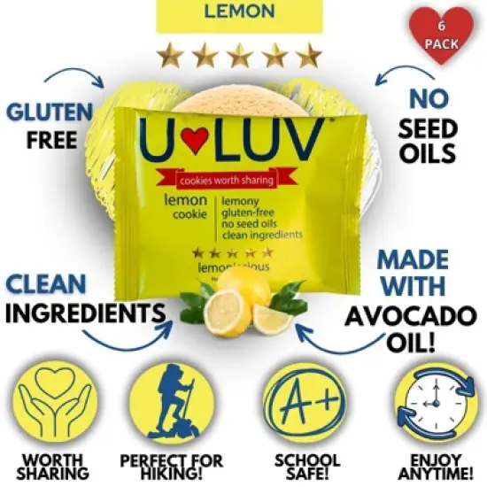 U-LUV Foods Lemon Cookies 12 PACK image {2}