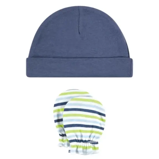 Hudson Baby Unisex Baby Cotton Cap and Scratch Mitten Set, Boy Yellow Safari, 0-6 Months image {4}