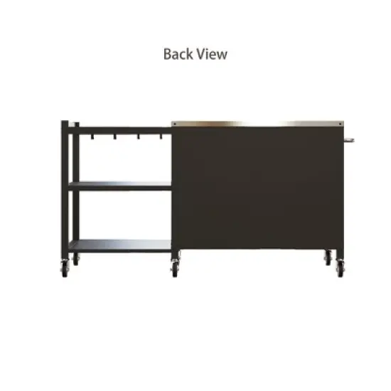 FUFU&GAGA Outdoor Serving Carts Grill Prep Station Lockable Wheels Stainless Steel Outdoor Kitchen BBQ Grill Table Bar Cart image {6}