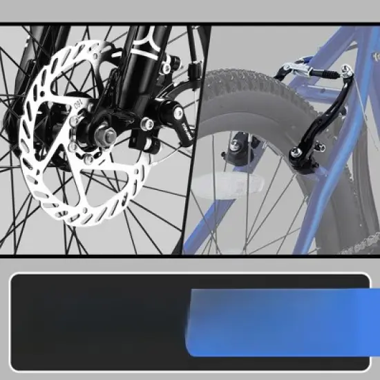 DSVIMOY Bicycles, 20 Inch Mountain Bike for Kids, 21-Speed Mountain Bike with Rear V-Brake, Blue, 54"*23"*31.5" image {2}