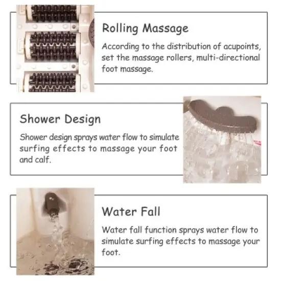 All-In-One Foot Spa Bath Massager Tem/Time Set Heat Bubble Vibration W/6 Roller image {7}