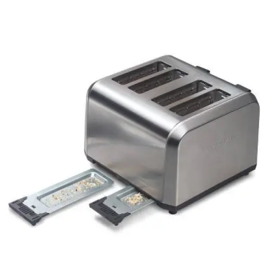 Hamilton Beach 4 Slice Toaster Brushed Stainless Steel - 24714: Automatic Shut-Off, 1500W, Double Toaster, Silver image {4}