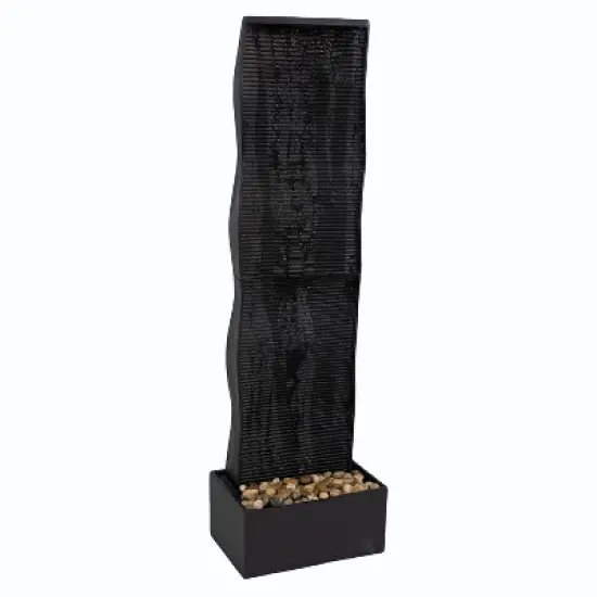 Sunnydaze 56" H Curved Ridge Slate Indoor Waterfall Fountain with Spotlight image {2}