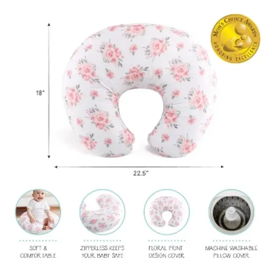 The Peanutshell Nursing Pillow for Breastfeeding, Pink Floral image {4}