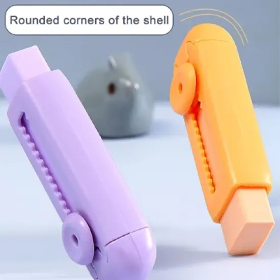 Back to School-HTUTWOO Set of 3 Sliding Retractable Pencil Eraser Cute Erasers -with Dynamic Push-Pull Design,Students School Office Home image {7}