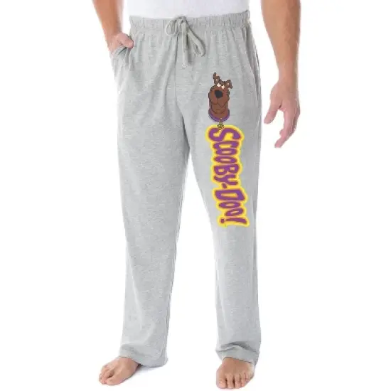 Scooby Doo Men's Scooby Head Cartoon Script Logo Sleep Lounge Pajama Pants Heather grey image {3}