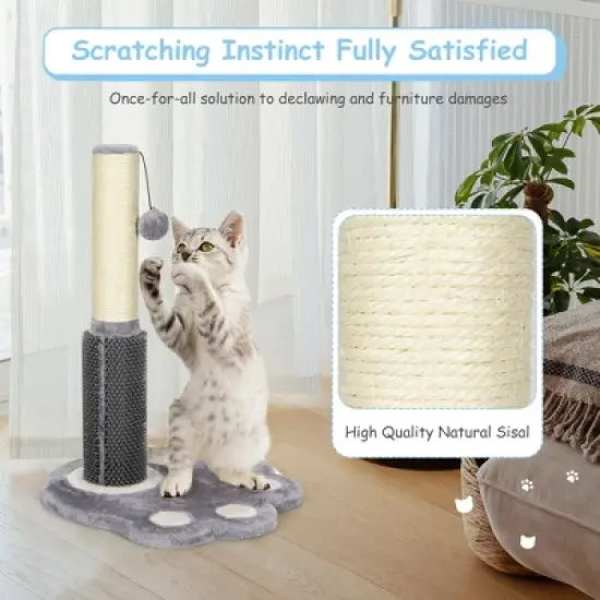 Costway 20.5'' Tall Cat Scratching Post Claw Scratcher w/ Sisal Rope & Plush Ball image {4}