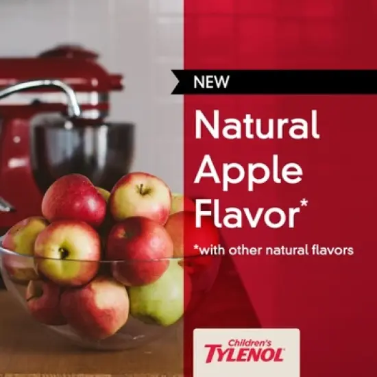 Tylenol Children's Pain + Fever Ages 2 - 11 Years - Apple Flavor Dye-Free Acetaminophen Liquid Suspension- 4 fl oz image {8}