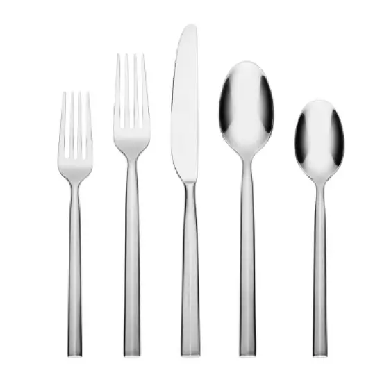 Cambridge Silversmiths 20pc Aero Mirror Flatware Set: Stainless Steel Silverware, Service for 4, Dishwasher-Safe image {4}