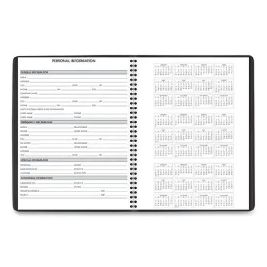 Weekly Appointment Book, 11 x 8.25, Black Cover, 14-Month: July 2025 to Aug 2026 image {4}
