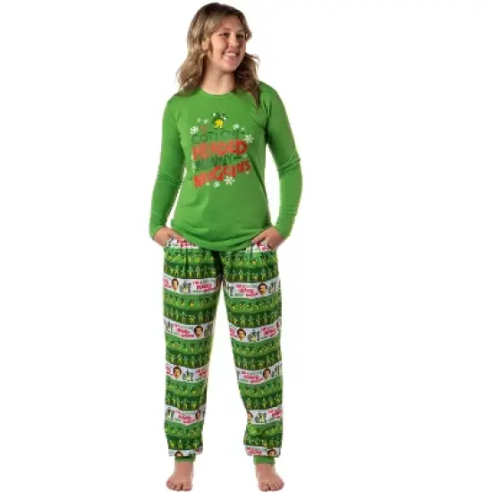 Elf The Movie Womens' and Girl's Film Cotton-Headed Ninny-Muggins Jogger Pajama Set Green image {1}