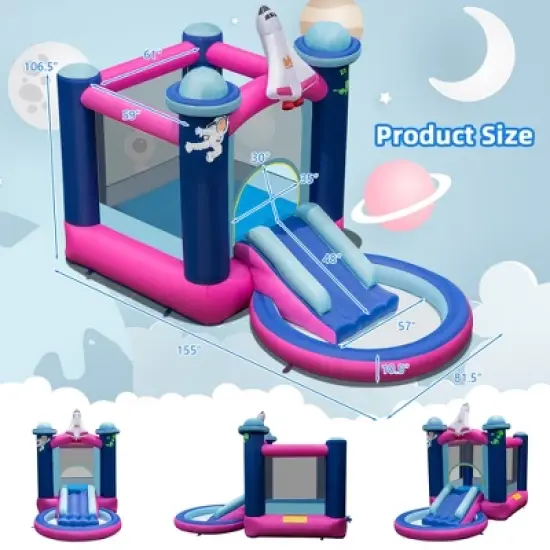 Costway Inflatable Space-themed Bounce House Kids 3-in-1 Bounce Castle Blower Excluded image {3}