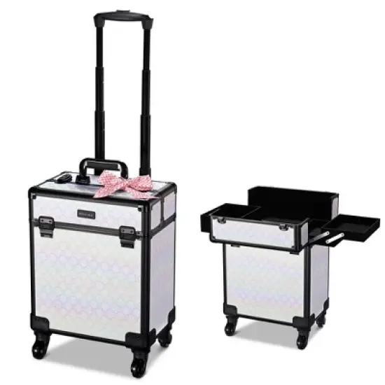 Byootique Rolling Makeup Train Case Cosmetic Trolley Organizer image {11}