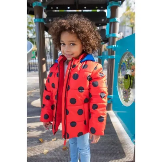 Miraculous Ladybug Girls Zip Up Winter Coat Puffer Jacket Little Kid to Big Kid image {1}