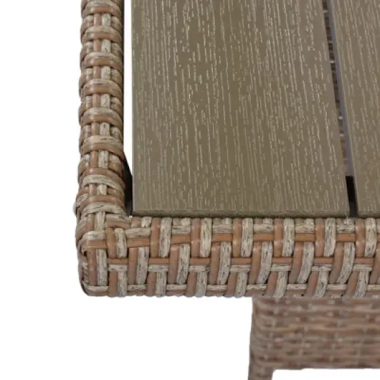 4pc Outdoor Wicker Conversation Set with Cushions - Beige - GODEER image {5}