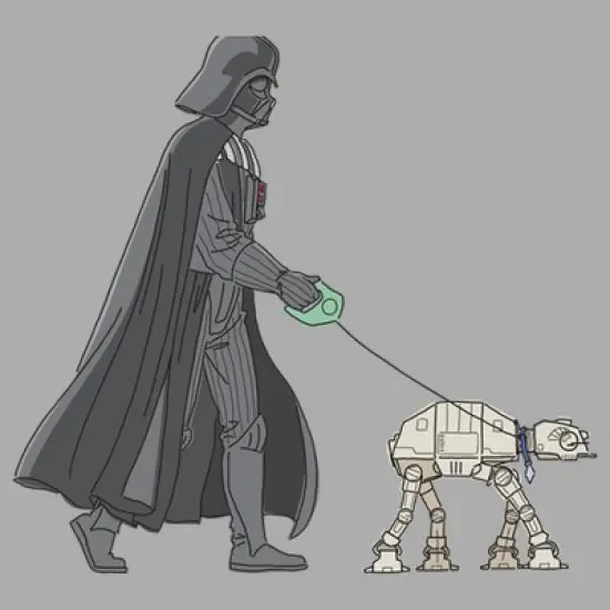 Boy's Star Wars Darth Vader AT-AT Walking the Dog T-Shirt image {1}