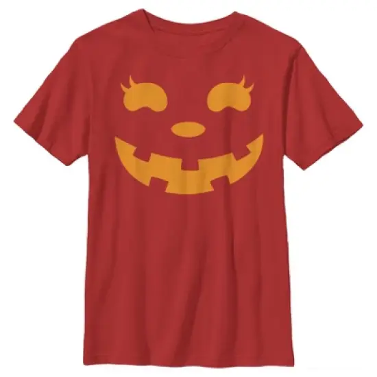 Boy's CHIN UP Halloween Jack o' Lantern Face T-Shirt image {6}