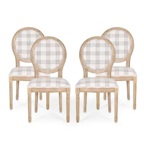 Set of 4 Phinnaeus French Country Fabric Dining Chairs - Christopher Knight Home image {14}