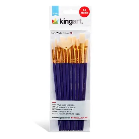 KINGART Bristle Brush Set 10 pc image {3}