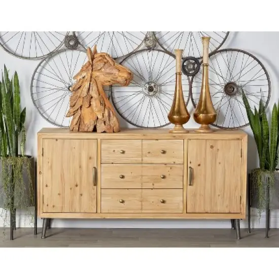 Modern Wood Sideboard Buffet Light Brown - Olivia & May image {1}