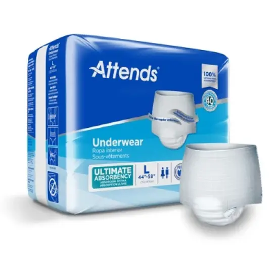 Attends Incontinence Underwear, Ultimate Absorbency, Unisex, Large, 72 Count image {4}