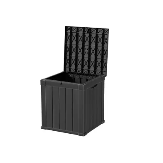 MAYEERTY 50 Gallon Large Capacity Outdoor Deck Box for Patio Furniture Cushions, Pillow with Wheels, Black image {3}
