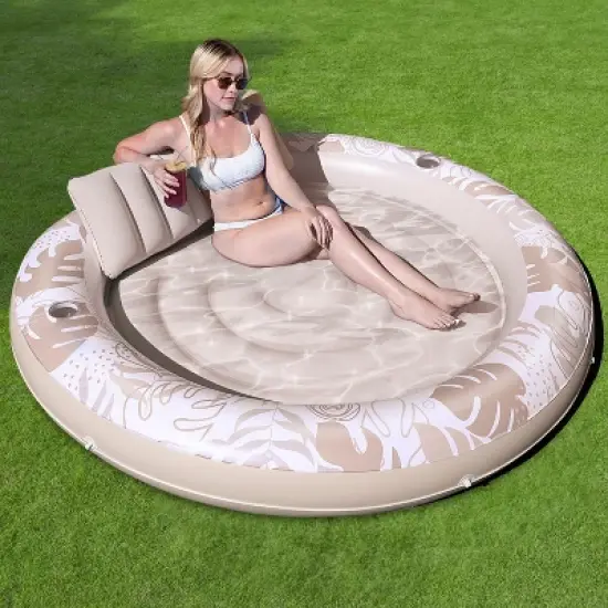 Sloosh Pool Float Pool Tanning Inflatable Float Bed with Pillow, Suntan Tub Floatie Raft Tanning Pool for Adult Oval XL Size Pool Lounge image {8}