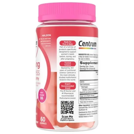 Centrum Morning Sickness Relief Vitamin Gummies - Citrus - 60ct image {4}