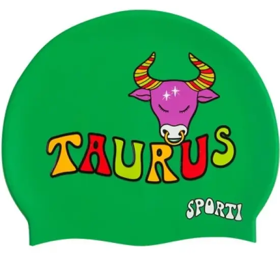 Sporti Groovy Zodiac Taurus Silicone Swim Cap image {1}