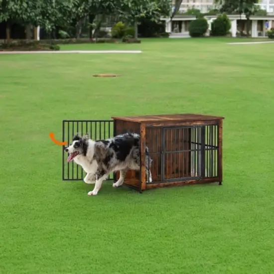 Dog Crate Furniture, End Table, Kennel for Dogs up to 70 lb, Modern Design Heavy-Duty Cage with Removable Tray, Double Doors image {6}