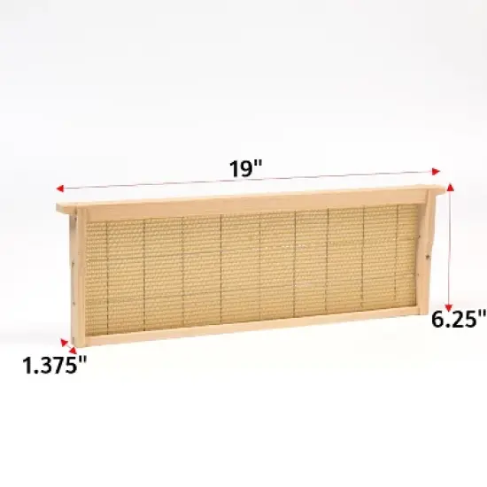 Lehman's Beekeeping Beehive Frame with Wired Beeswax Foundation, Medium Assembled Honey Bee Hive, Amish Made Set of 10 image {1}