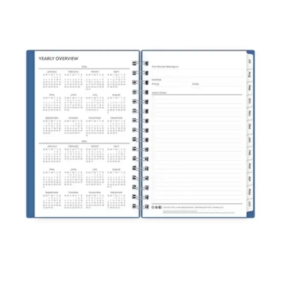 Blue Sky 5"x8" 2025-2026 Daily/Monthly Wirebound Planner Solid Azure image {6}