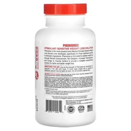 Metabolic Nutrition Phenodrex - Stimulant Sensitive Weight Loss Solution - 60 Capsules image {2}