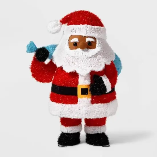 32" Tinsel Santa Christmas Novelty Sculpture Light with 4 Interchangeable Faces - Wondershop&trade; image {2}