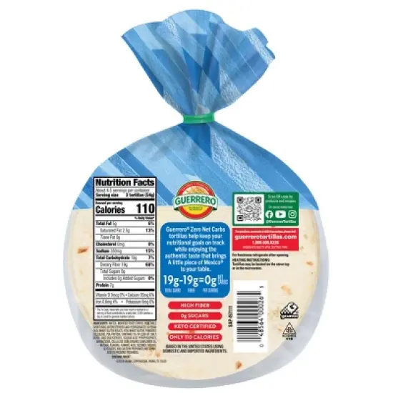 Guerrero Street Taco Size Zero Net Carbs Original Tortillas -14ct/8.89oz image {1}