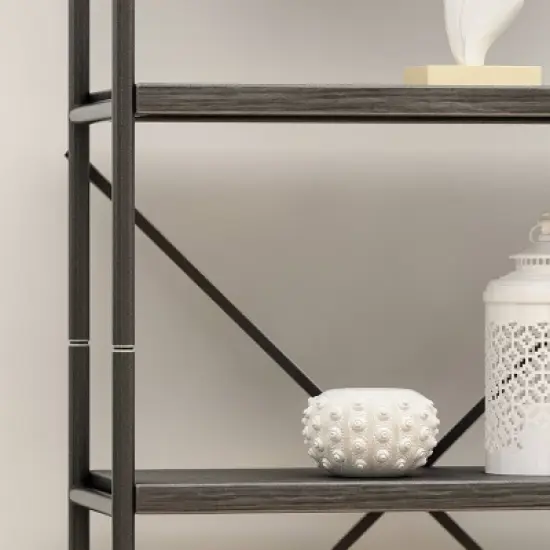 84.75" Abramo Industrial 5 Shelf Bookcase Gray - Christopher Knight Home image {2}