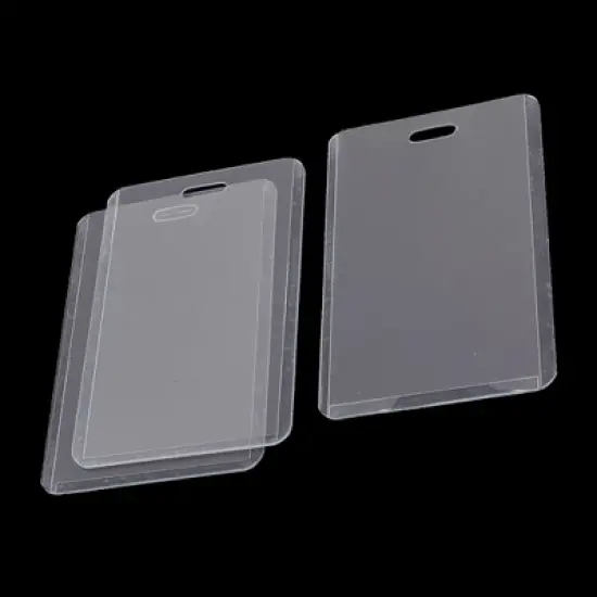 Unique Bargains Business Badge Vertical Plastic ID Card Holders Clear 3 Pcs image {2}