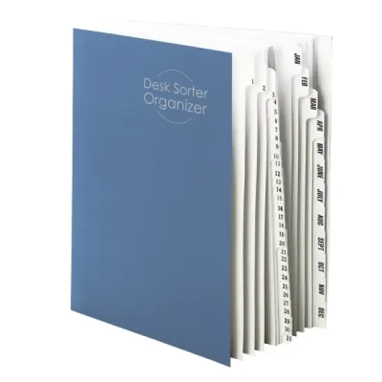Smead Desk File/Sorter, Daily (1-31) and Monthly (Jan.-Dec.), 43 Dividers, Letter Size, Dark Blue (89235) image {3}