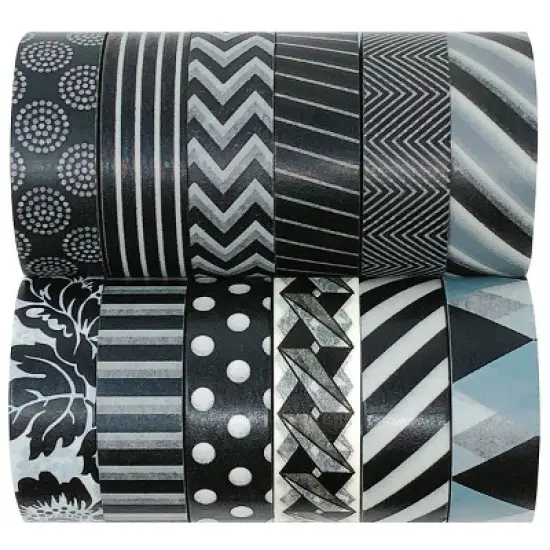 Wrapables Washi Masking Tape Collection, Set of 12 WPSET04 image {15}