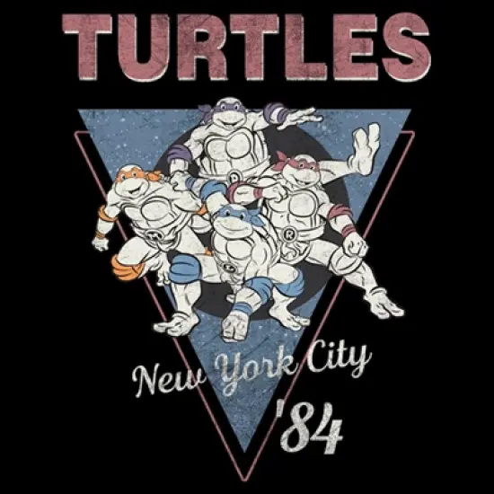 Junior's Teenage Mutant Ninja Turtles Vintage Group Triangle T-Shirt image {1}