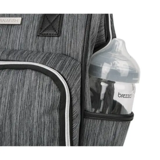 Bananafish Diaper Bag Solid - Light Gray Heather image {3}