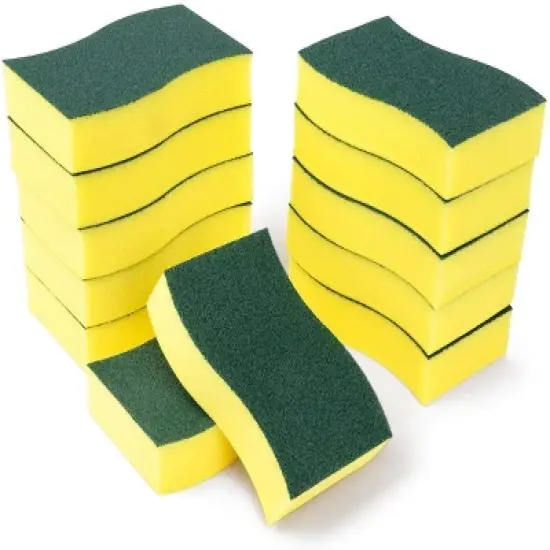 ELITRA HOME Heavy Duty Scrubber Sponge, with Smell Resistant Hydrophilic Foam Technology, Odorless - Green image {7}