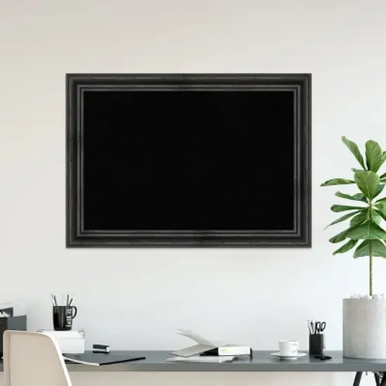 Amanti Art Black Cork Board Wood Framed Rustic Pine Black Bulletin Board 41 in. x 29 in. image {5}