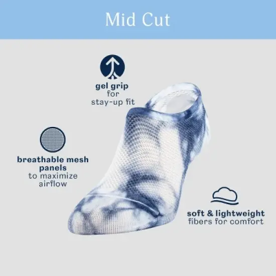 Peds Women's Tie-Dye Mesh 4pk Ultra Low Liner Casual Socks 5-10 image {2}