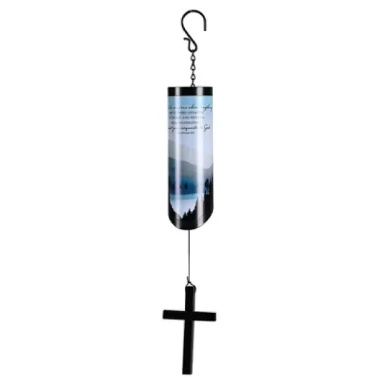 Dicksons Do Not Be Anxious - Philippians 4:6, Black/Blue 23.5 x 3 Inch Aluminum Noisemaker Windchime image {2}