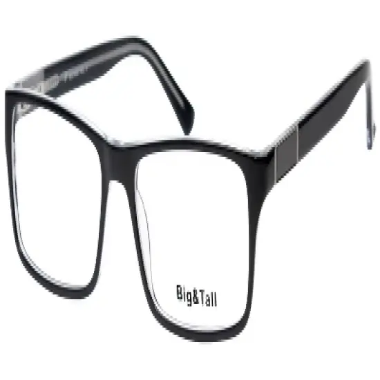 Big & Tall 08 Mens Rectangle Full Rim Designer Reading Glasses image {2}