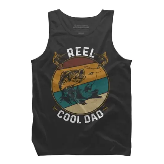 Men's Design By Humans Reel Cool Dad Fishing Boat Trip By KangThien Tank Top image {2}